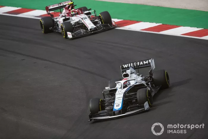 George Russell, Williams FW43, Antonio Giovinazzi, Alfa Romeo Racing C39