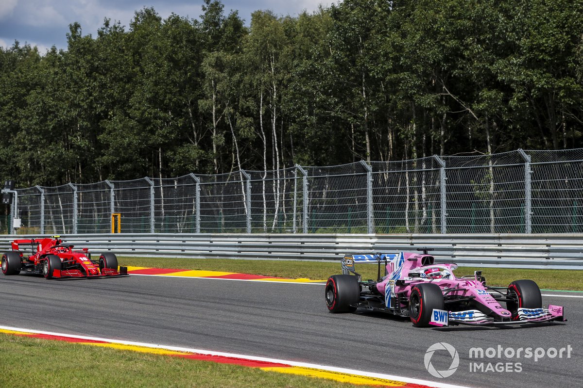 Sergio Pérez, Racing Point RP20, Charles Leclerc, Ferrari SF1000