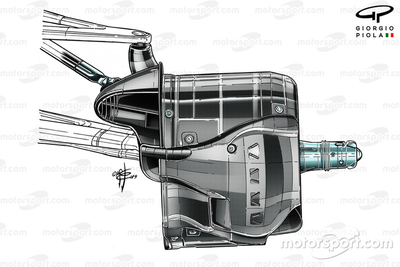 Mercedes AMG F1 W10, cestello del freno anteriore