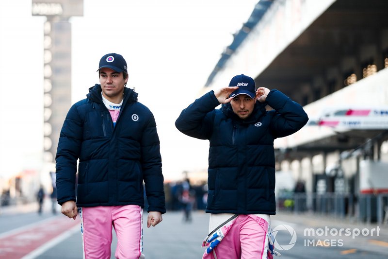 Lance Stroll, Racing Point and Sergio Perez, Racing Point