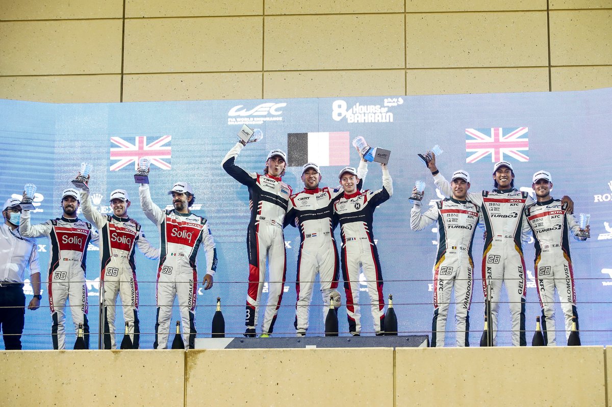 Podio P2: Ganador de la carrera #31 Team WRT Oreca 07 - Gibson: Robin Frijns, Ferdinand Habsburg-Lothringen, Charles Milesi, segundo puesto #38 JOTA Oreca 07 - Gibson: Roberto Gonzalez, Antonio Felix Da Costa, Anthony Davidson, tercer puesto #38 JOTA Oreca 07 - Gibson: Roberto Gonzalez, Antonio Felix Da Costa, Anthony Davidson