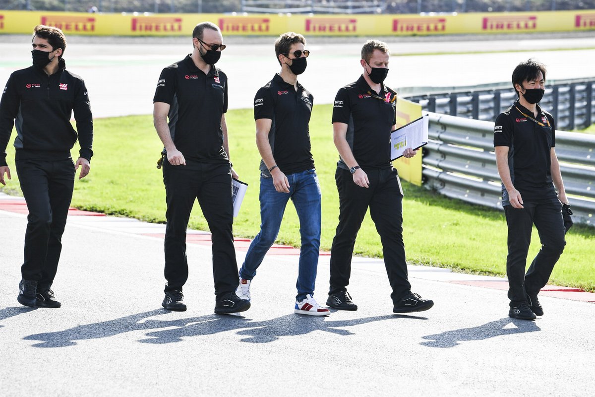 Romain Grosjean, Haas F1 walks the track