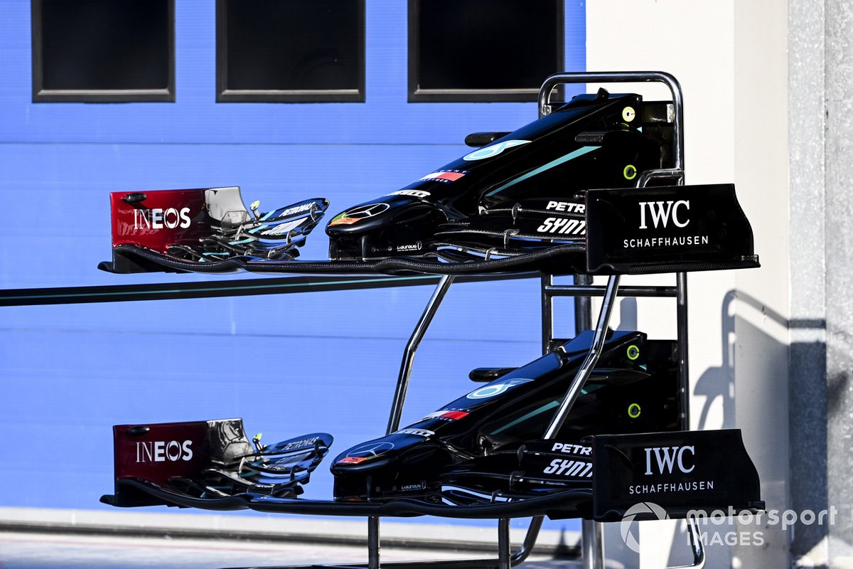 El alerón delantero del Mercedes F1 W11