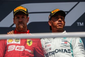 Lewis Hamilton, Mercedes AMG F1 en Sebastian Vettel, Ferrari