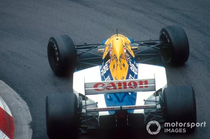 Nigel Mansell, Williams FW14B Renault, à l'épingle du Loews
