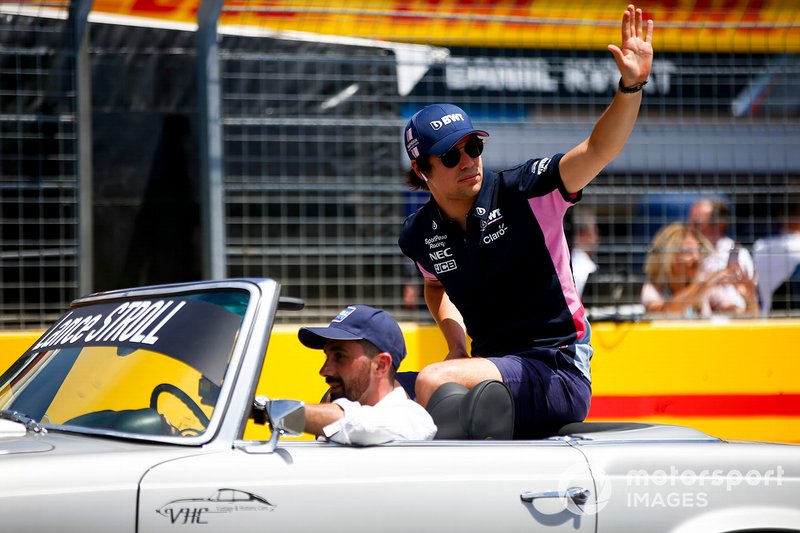 Lance Stroll, Racing Point RP19, alla parata dei piloti