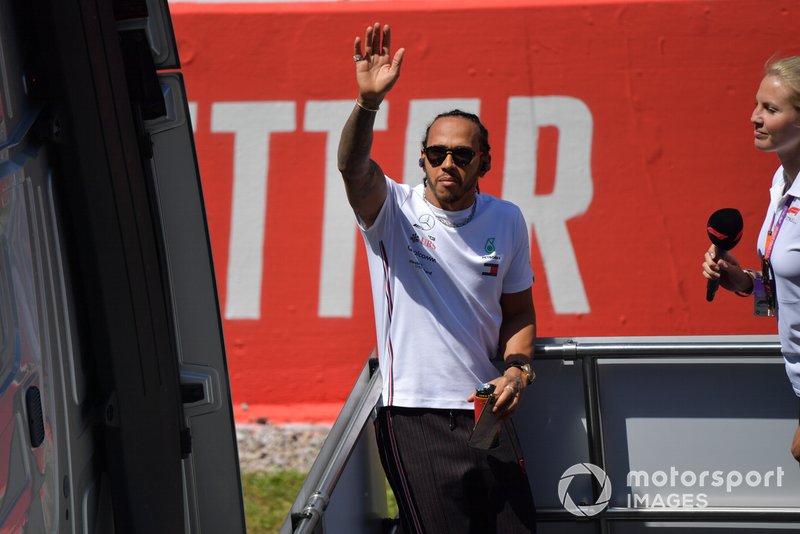 Lewis Hamilton, Mercedes AMG F1, at the drivers parade
