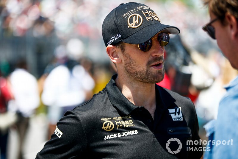 Romain Grosjean, Haas F1, lors de la parade des pilotes