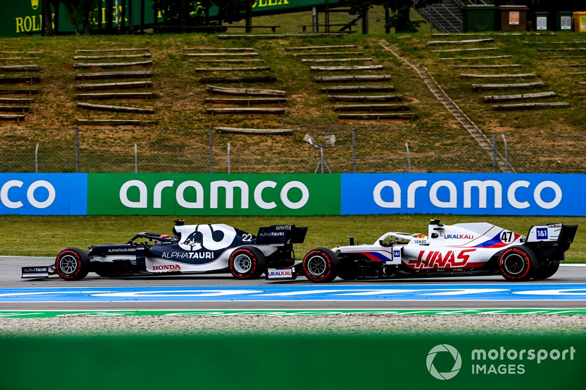 Yuki Tsunoda, AlphaTauri AT02, Mick Schumacher, Haas VF-21