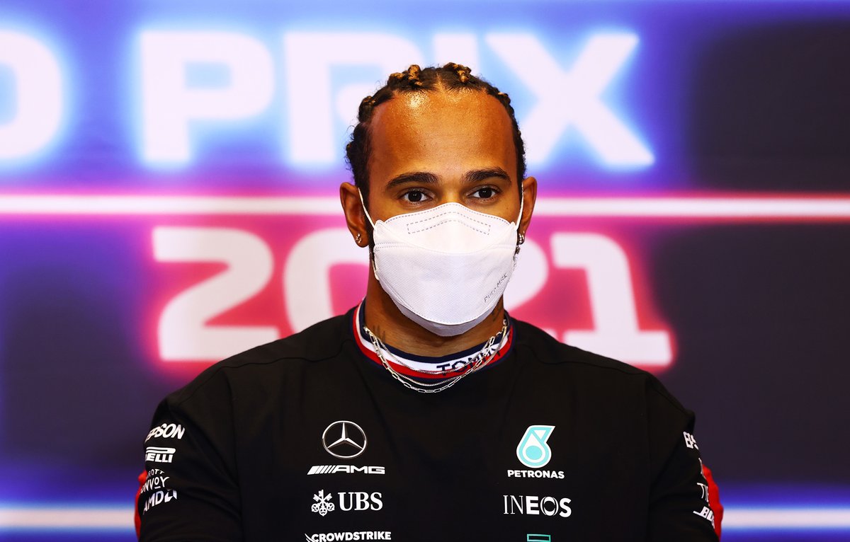 Lewis Hamilton, Mercedes en la conferencia de prensa
