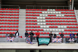 Lewis Hamilton, Mercedes AMG F1 fans, flags, and banners