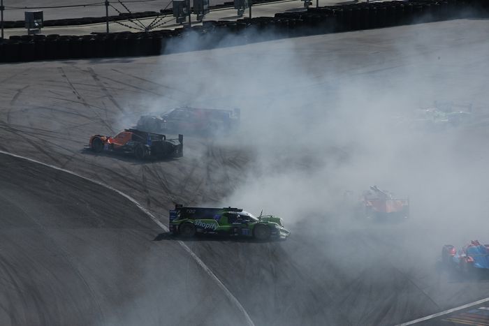 #11 TDS Racing ORECA LMP2 07: Tobi Lutke, Mathias Beche, David Heinemeier Hansson, Charles Milesi, #73 Pratt Miller Motorsports ORECA LMP2 07: Pietro Fittipaldi, Manuel Espirito Santo, Chris Cumming, Enzo Fittipaldi, #04 Crowdstrike Racing by APR ORECA LM