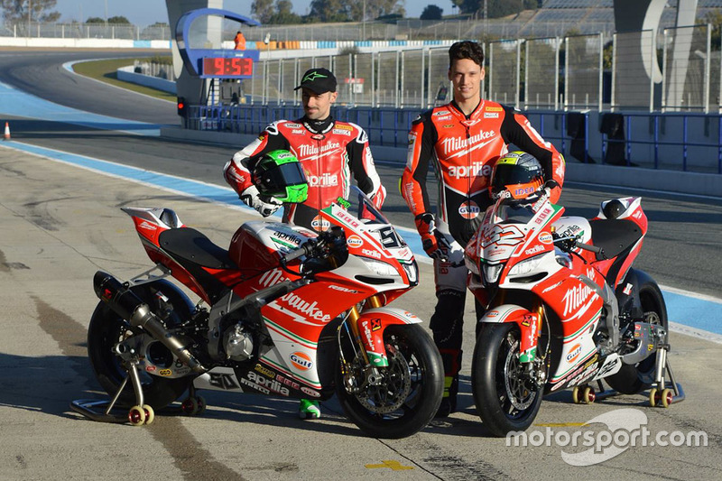 Lorenzo Savadori, Milwaukee Aprilia World Superbike Team, Eugene Laverty, Milwaukee Aprilia World Superbike Team