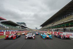 Gruppenfoto: Alle Ligier-Autos der LMP2-Klasse für die 24h Le Mans 2017