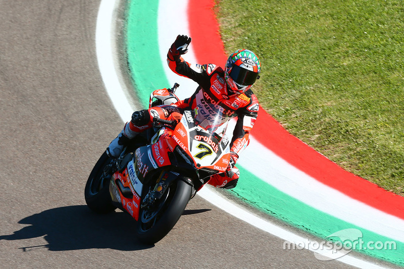 Chaz Davies, Ducati Team, fête sa victoire