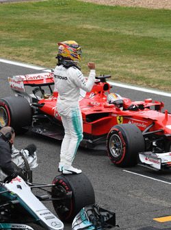 Pole sitter Lewis Hamilton, Mercedes-Benz F1 W08 celebrates in parc ferme