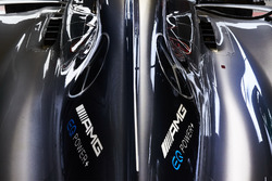 The engine cover on the Mercedes AMG F1 W08