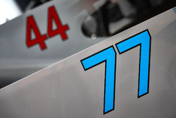 Race numbers on the cars of Valtteri Bottas, Mercedes AMG F1 W08, Lewis Hamilton, Mercedes AMG F1 W0
