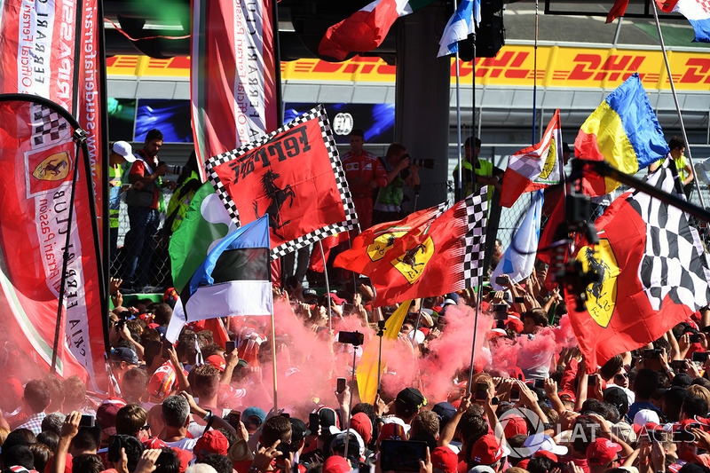 Ferrari fans, flares and flags