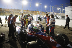 Conor Daly, A.J. Foyt Enterprises Chevrolet behind the wall