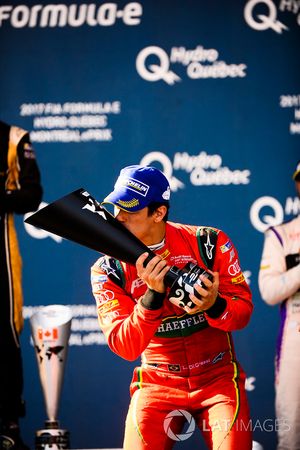 Lucas di Grassi, ABT Schaeffler Audi Sport, celebrates on the podium