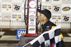 John Hunter Nemechek, SWM-NEMCO Motorsports Chevrolet celebrates his win