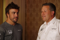 Fernando Alonso and Zak Brown, Executive Director, McLaren Technology Group, announce Fernando's deal to race in the 2017 Indianapolis 500 in an Andretti Autosport run McLaren Honda car