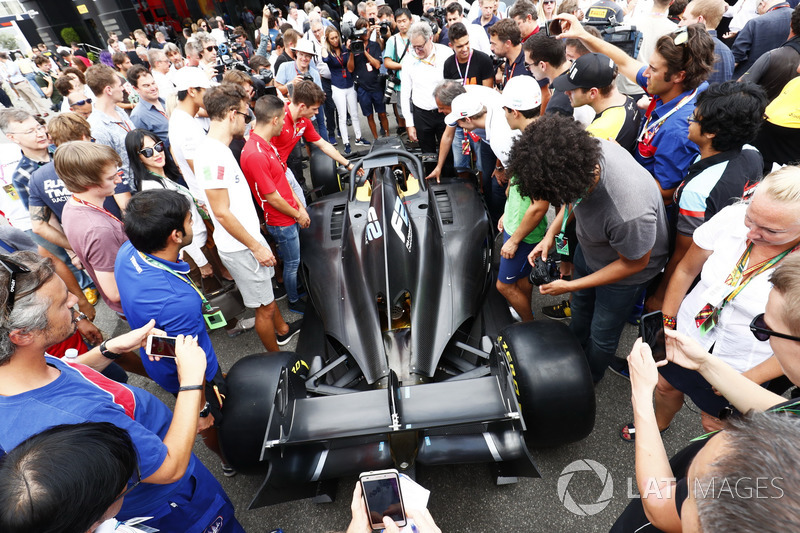 The new 2018 F2 car in the paddock