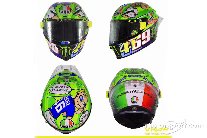 Valentino Rossi, diseño casco para el Gran Premio de Italia