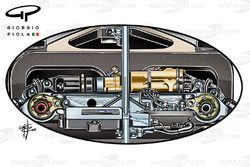 Mercedes W07, Vorderradaufhängung, Detail