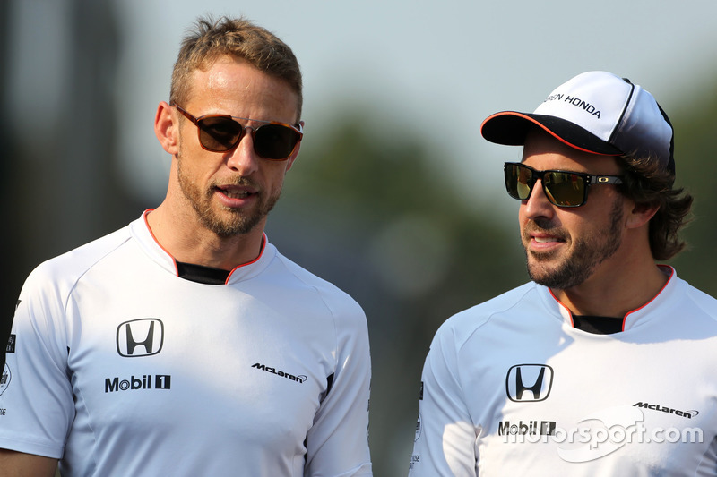 Jenson Button,, McLaren Honda; Fernando Alonso,, McLaren Honda