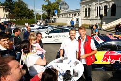 Jamie Green, Audi Sport Team Rosberg, Audi RS 5 DTM and Nico Müller, Audi Sport Team Abt Sportsline, Audi RS 5 DTM with fans