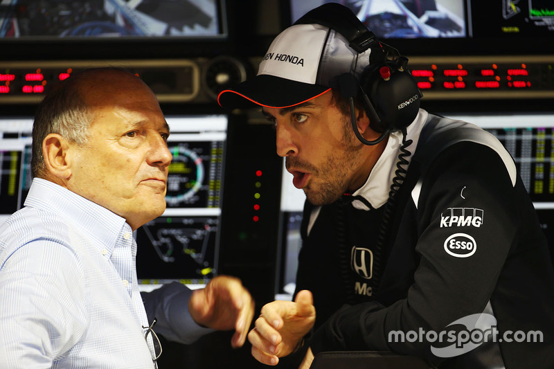 Ron Dennis, McLaren Executive Chairman and Fernando Alonso, McLaren