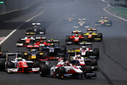 Nobuharu Matsushita, ART Grand Prix, Oliver Rowland, MP Motorsport, Luca Ghiotto, Trident, Antonio Giovinazzi, PREMA Racing, Sergey Sirotkin, ART Grand Prix, & Artem Markelov, RUSSIAN TIME