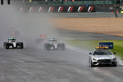 Lewis Hamilton, Mercedes AMG F1 W07 Hybrid leads behind the FIA Safety Car
