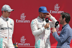 Podium: Nico Rosberg, Mercedes AMG F1; Lewis Hamilton, Mercedes AMG F1; Mark Webber, Channel 4