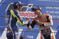 Race winner Dani Pedrosa, Repsol Honda Team, second place Valentino Rossi, Yamaha Factory Racing