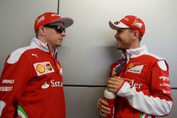 Kimi Raikkonen, Ferrari and Sebastian Vettel, Ferrari