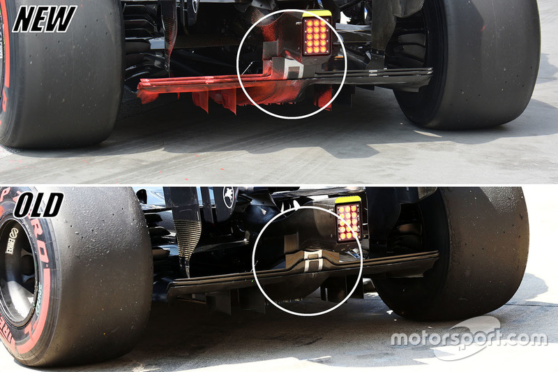 McLaren MP4-31,confronto tra il nuovo e il vecchio diffusore