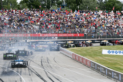 Chaos at the green flag