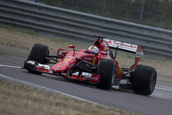 Sebastian Vettel, Ferrari tests the 2017 spec Pirelli