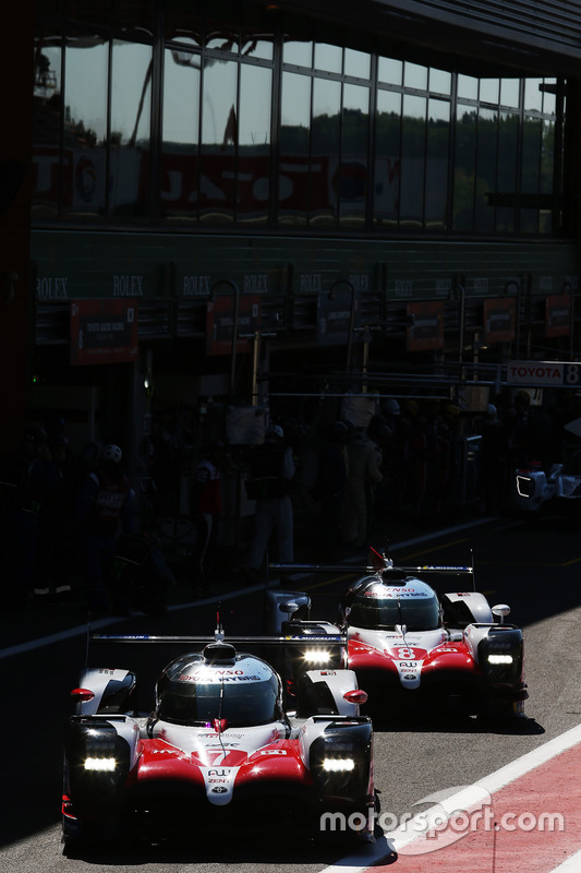 #7 Toyota Gazoo Racing Toyota TS050: Mike Conway, Jose Maria Lopez, Kamui Kobayashi, #8 Toyota Gazoo Racing Toyota TS050: Sébastien Buemi, Kazuki Nakajima, Fernando Alonso