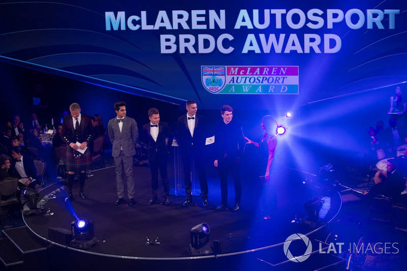 Los nominados a McLaren Autosport BRC Enaam Ahmed, Harrison Scott, Max Fewtrell y Dan Ticktum en el