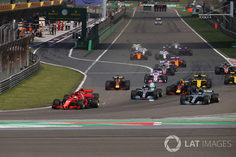 Sebastian Vettel, Ferrari SF71H, Kimi Raikkonen, Ferrari SF71H, Valtteri Bottas, Mercedes AMG F1 W09, Lewis Hamilton, Mercedes AMG F1 W09, Max Verstappen, Red Bull Racing RB14 Tag Heuer, Daniel Ricciardo, Red Bull Racing RB14 Tag Heuer, Nico Hulkenberg, Re