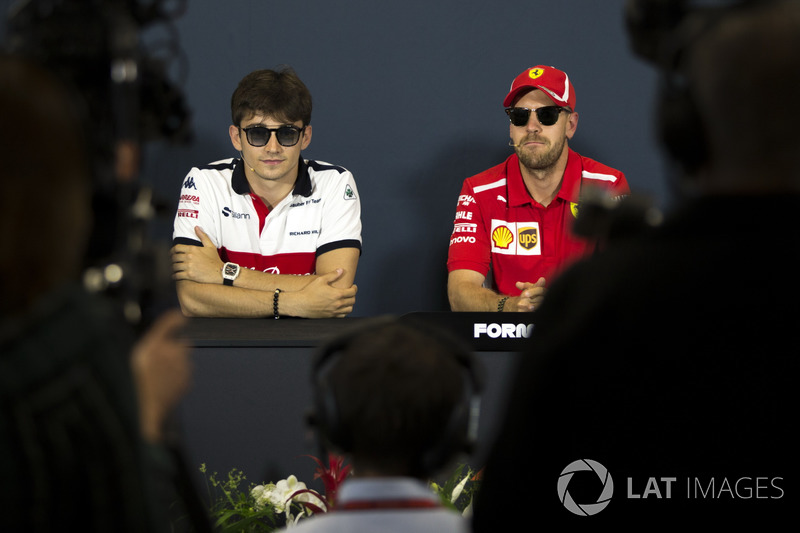 Sebastian Vettel, Ferrari and Sebastian Vettel, Ferrari in the Press Conference