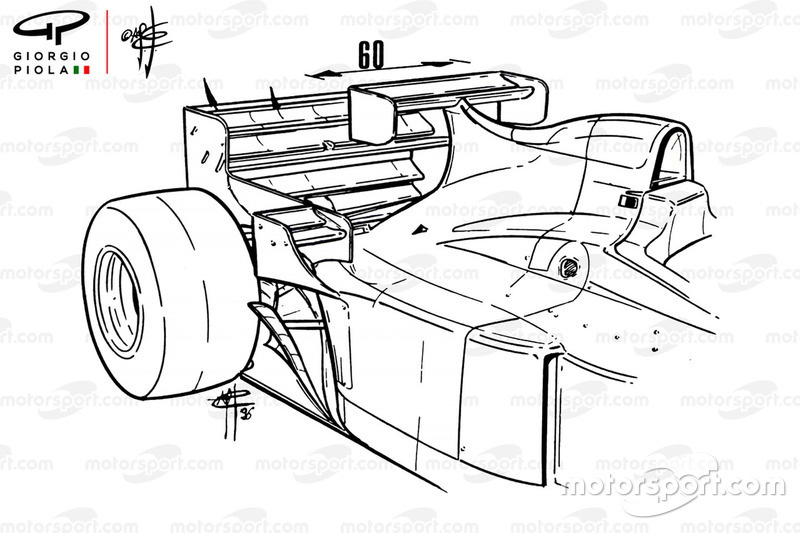Jordan 196 dengan sayap tambahan, GP Monako 1996