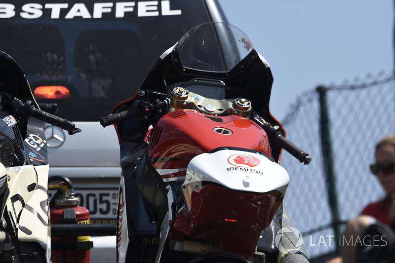 La moto incidentata di Tetsuta Nagashima, Idemitsu Honda Team Asia