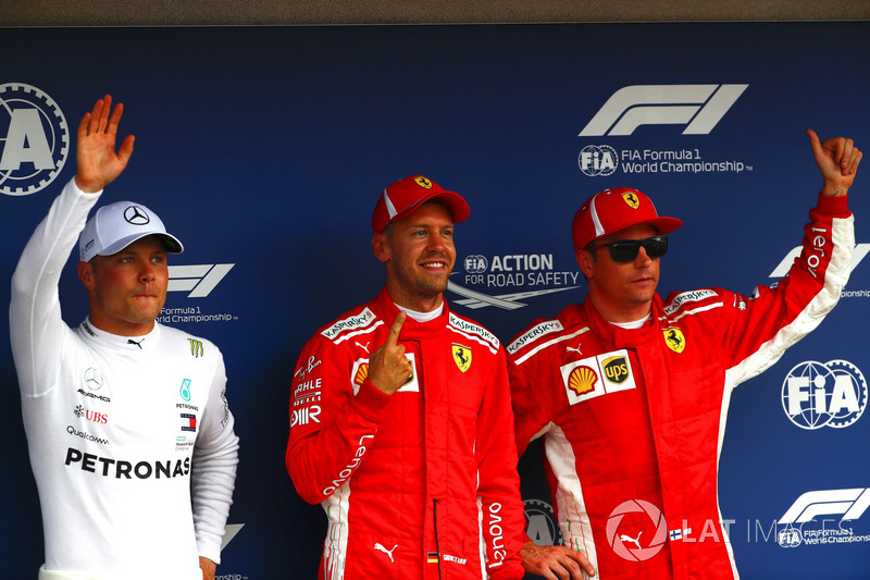 Valtteri Bottas, Mercedes AMG F1, Sebastian Vettel, Ferrari, Kimi Raikkonen, Ferrari