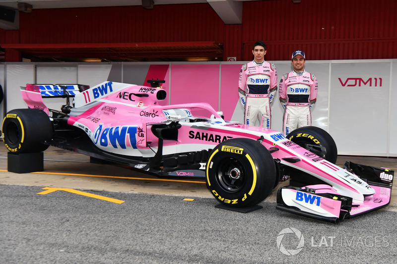 Esteban Ocon, Sahara Force India F1 y Sergio Pérez, Sahara Force India, con el Sahara Force India VJM11