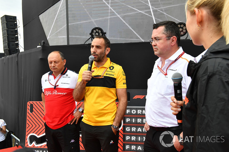 Frederic Vasseur, Cyril Abiteboul e Eric Boullier